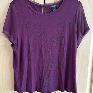 Olsen Women's Chic Plum Short Sleeve Top